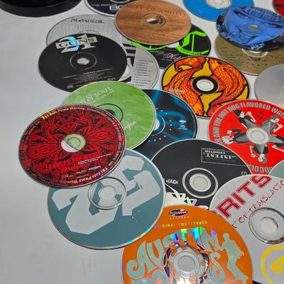 Huge assortment of CD Music discs without cases - Korn - 21 Guns - Austin Powers - Limp Biscuit - Cypress Hill and many more!