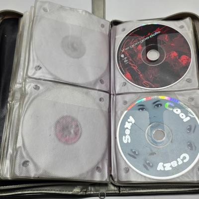 Zippered Storage for automobiles FULL of cd music - with a cd visor storage unit