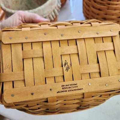 Lot of 5 Vintage Longaberger Baskets all w Liners