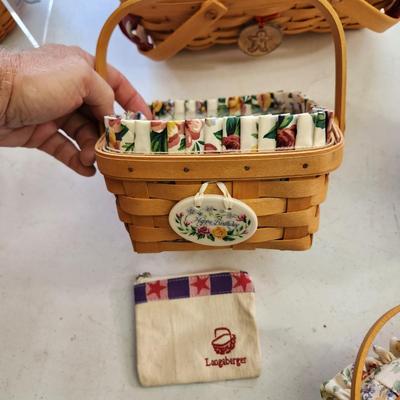 Lot of 5 Longaberger Baskets Happy Birthday , Small Change Purse,