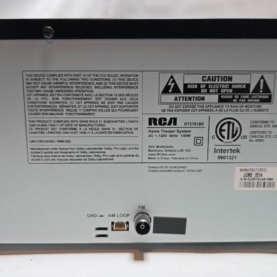 RCA Home theater system RT2781BE Surround sound speakers with original manual and remote control