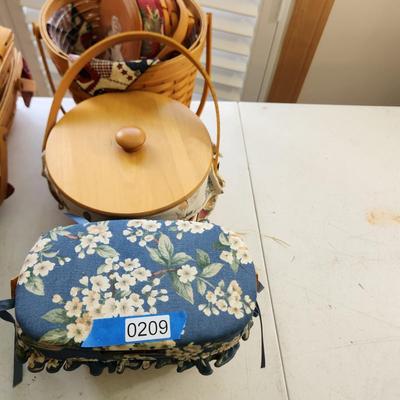 Lot of 4 Longaberger Baskets Woven Memories 2000, Chicken Lid, Ice Bucket ,