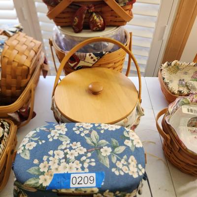 Lot of 4 Longaberger Baskets Woven Memories 2000, Chicken Lid, Ice Bucket ,