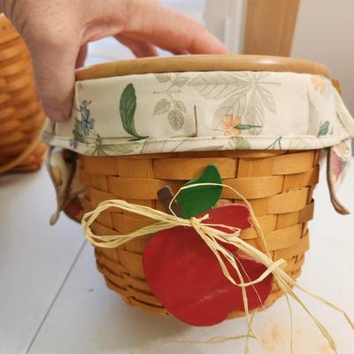 Lot of 4 Longaberger Baskets Woven Memories 2000, Chicken Lid, Ice Bucket ,