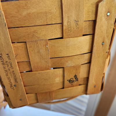 Lot of 4 Longaberger Baskets Woven Memories 2000, Chicken Lid, Ice Bucket ,
