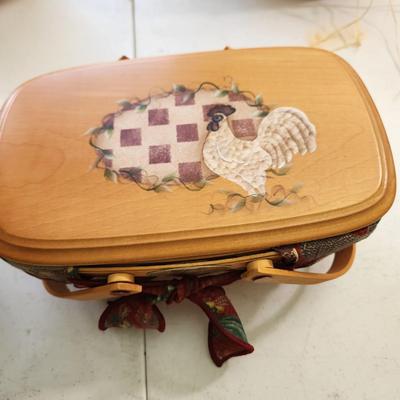 Lot of 4 Longaberger Baskets Woven Memories 2000, Chicken Lid, Ice Bucket ,