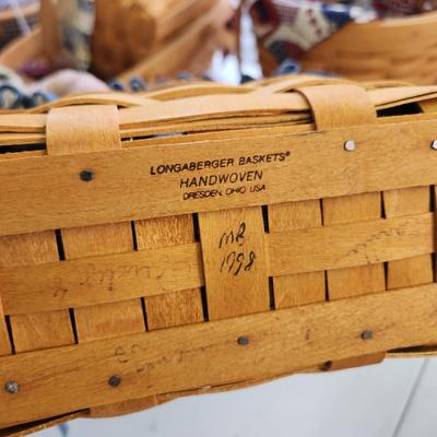 Lot of 4 Longaberger Baskets Woven Memories 2000, Chicken Lid, Ice Bucket ,
