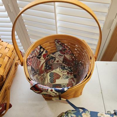 Lot of 4 Longaberger Baskets Woven Memories 2000, Chicken Lid, Ice Bucket ,