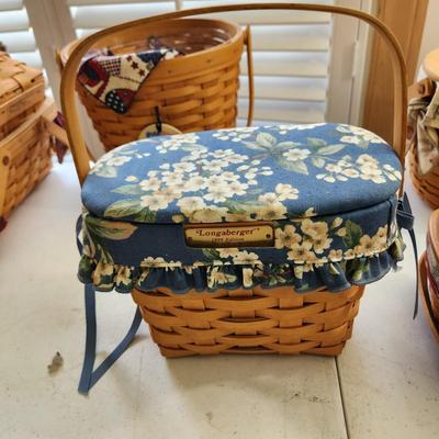 Lot of 4 Longaberger Baskets Woven Memories 2000, Chicken Lid, Ice Bucket ,