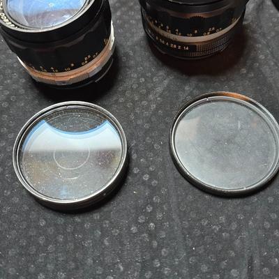 Petri 35MM FTE Camera With several Petri Lenses and nice leather Case and a tri[od