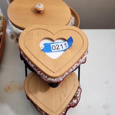 2 Longaberger Baskets To Mom with Love & Heart Shape Baskets