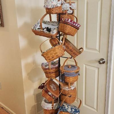 Longaberger Metal Basket Hanger Display Rack Holds at least 16 Baskets 80" tall