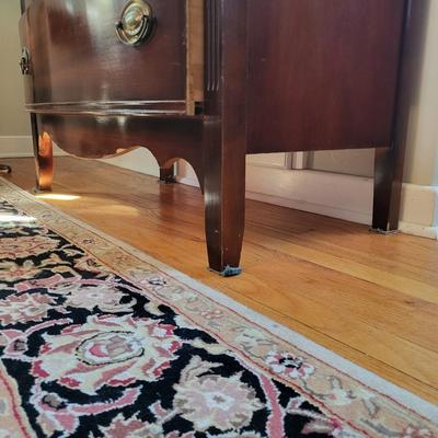 LOT 30: Vintage 4-Drawer Dixie Mahogany Bowfront Highboy Dresser