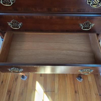 LOT 31: Vintage 9-Drawer Chippendale Style High Chest Dresser