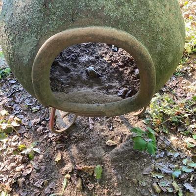 LOT 75: Outdoor Stone Chiminea / Fire Pit with Stand
