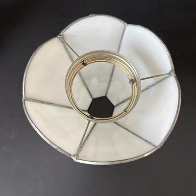 LOT 90: Stained Glass Candle Shade, Pressed Dried Flowers Hanging Glass Art, Dried Flower Trinket Box and More