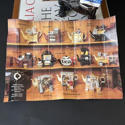 LOT 85: Paul Cardew Porcelain Teapot, Irish Cooking & Julia Child Cookbooks