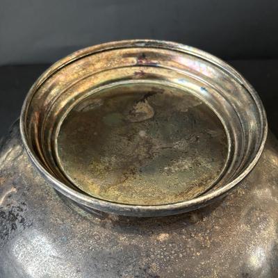LOT 87: Onieda Tea/Coffee Pots, Sugar & Creamer along with an Unmarked Silver Tone Bowl