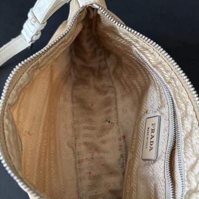 LOT 91: Prada Beige Nylon Shoulder Bag, Kate Spade Square Black Wallet and Coach Signature Wallet