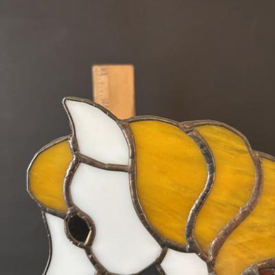 LOT 93 Large Hand-Crafted Stained Glass Carousel Horse