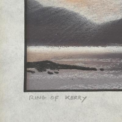 LOT 95: Set of 4 Pastel Drawings by J. Woodfull of Sites of Ireland (6"x4"), 24k Electro Plated 1986 Gerity Products Clover Pen...