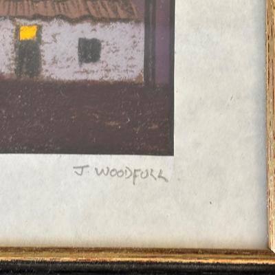 LOT 95: Set of 4 Pastel Drawings by J. Woodfull of Sites of Ireland (6"x4"), 24k Electro Plated 1986 Gerity Products Clover Pen...