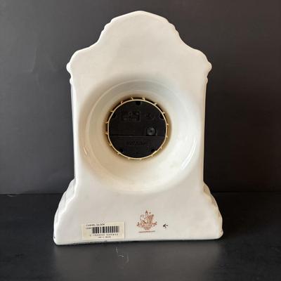 LOT 97: Belleek Mantel/Deck Clock & Shannon Crystal Clock