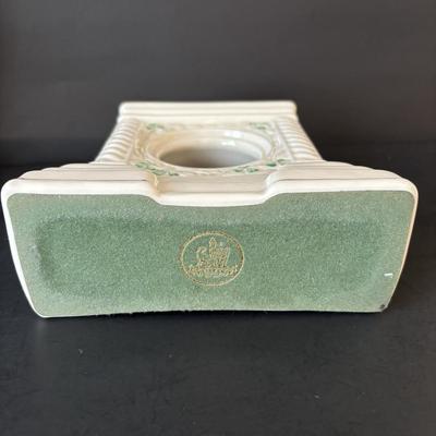 LOT 97: Belleek Mantel/Deck Clock & Shannon Crystal Clock