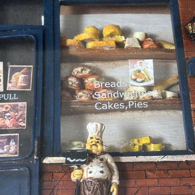 LOT 102: Bakery Diorama Wall Decor, Stainless Steel Bowls, Wooden Rolling Pin, Cookie Cutters & More