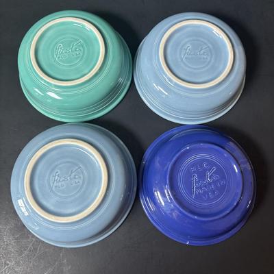 LOT 106: Collection Blue Yellow Pink Green Orange of Fiesta Ware: 22pcs