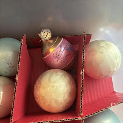 LOT 108: Vintage Ornaments in Storage Tote