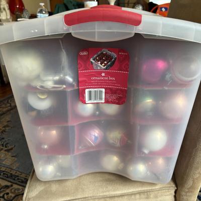 LOT 108: Vintage Ornaments in Storage Tote