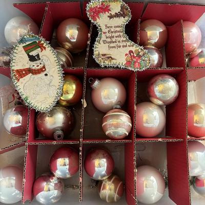 LOT 108: Vintage Ornaments in Storage Tote