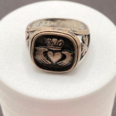 LOT 115: Pair of Sterling Silver Rings - Sizes 10 and 12
