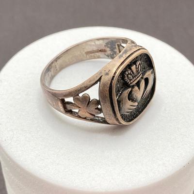 LOT 115: Pair of Sterling Silver Rings - Sizes 10 and 12
