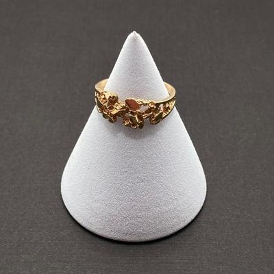 LOT 117: Gold Nugget Ring - 10KT, TW 4.05 gtw, Sz 12.5
