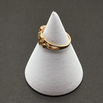 LOT 117: Gold Nugget Ring - 10KT, TW 4.05 gtw, Sz 12.5