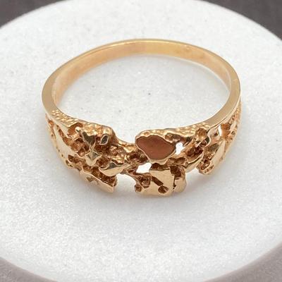 LOT 117: Gold Nugget Ring - 10KT, TW 4.05 gtw, Sz 12.5