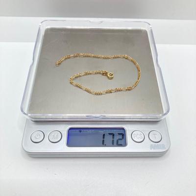 LOT 118: Gold Figaro Chain Link Bracelet - 18KT / 750, TW 1.72 gtw, 8 Inch