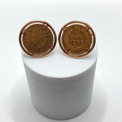 LOT 120: Anson Vintage Coin Cuff Links, Mother of Pearl Tie Tac and Foreign Coin / Token Collection