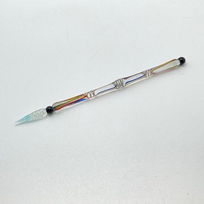 LOT 126: Stunning Glass Ink Dip Pen, Pelikan 4001 Ink, Bombay Ink, Nibs in Wood Storage Box