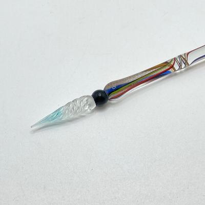 LOT 126: Stunning Glass Ink Dip Pen, Pelikan 4001 Ink, Bombay Ink, Nibs in Wood Storage Box