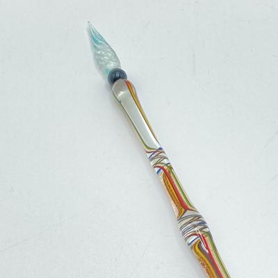 LOT 126: Stunning Glass Ink Dip Pen, Pelikan 4001 Ink, Bombay Ink, Nibs in Wood Storage Box