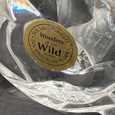 LOT 127: Wonders of the Wild Germany Crystal Lion, Hanging Prism Ball, Brass Trinket Bowl, Scarf, Picture Holder Jewelry Box and Pearls