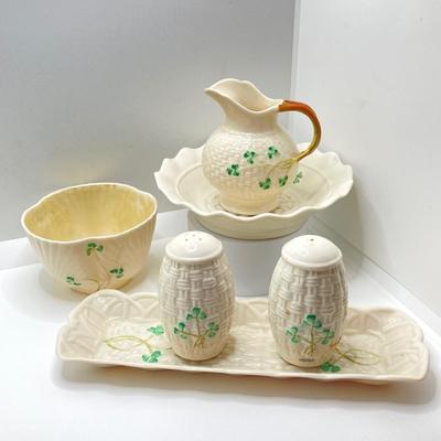 LOT 129: Belleek Ireland China Serving Set
