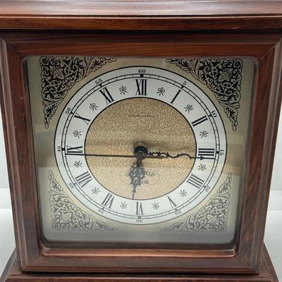 LOT 135: Hamilton Greenfield Manor Mantle Clock and Signed and Numbered 8 of 100 Bronze Statue of Girl Reading by Artist Nancy