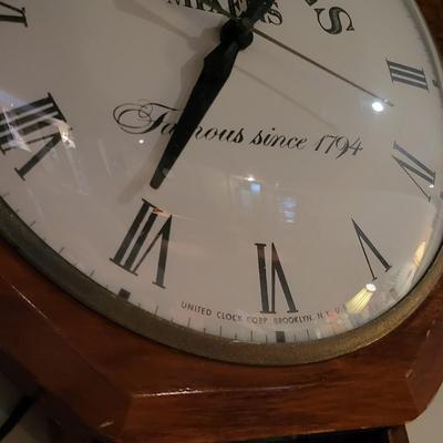 LOT 149: Vintage Schweppes Mixers Wooden Electric Pendulum Clock