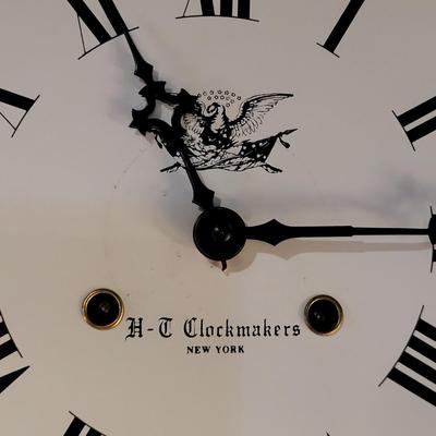 LOT 150: Vintage Regulator School-House Style Wall Clock by H-T Clockmakers