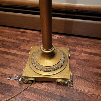 LOT 152: Antique Stylish Brass Floor Lamp
