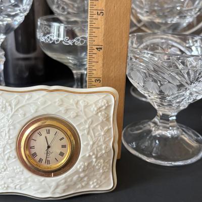 LOT 155: Rabbit Automatic Rechargeable Electric Corkscrew (NIB), Lenox & Crystal Stemware